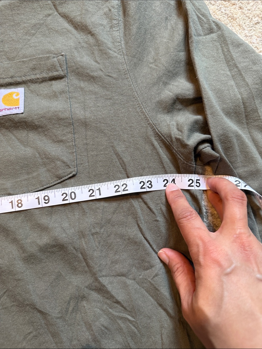 Carhartt Long-Sleeve Pocket T-Shirt — Olive Green - Picture 2 of 7